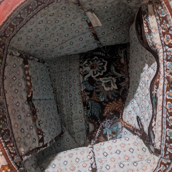 Vera Bradley Retired Java Blue Patterned Tote - Picture 4 of 7